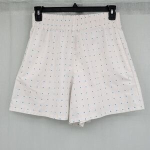 JUSTIN Allen Vintage 80s White with Blue polka dots High-waisted Shorts
